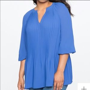 Final price ELOQUII Blue Pleated Blouse 18/20